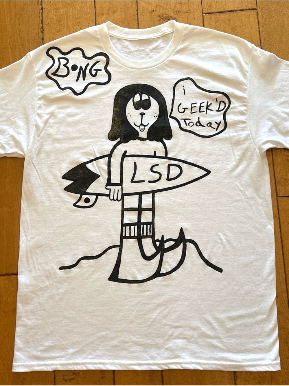 Rare Japan High Fashion T-shirt Size L Vintage 90s Surf Skate Art Rave